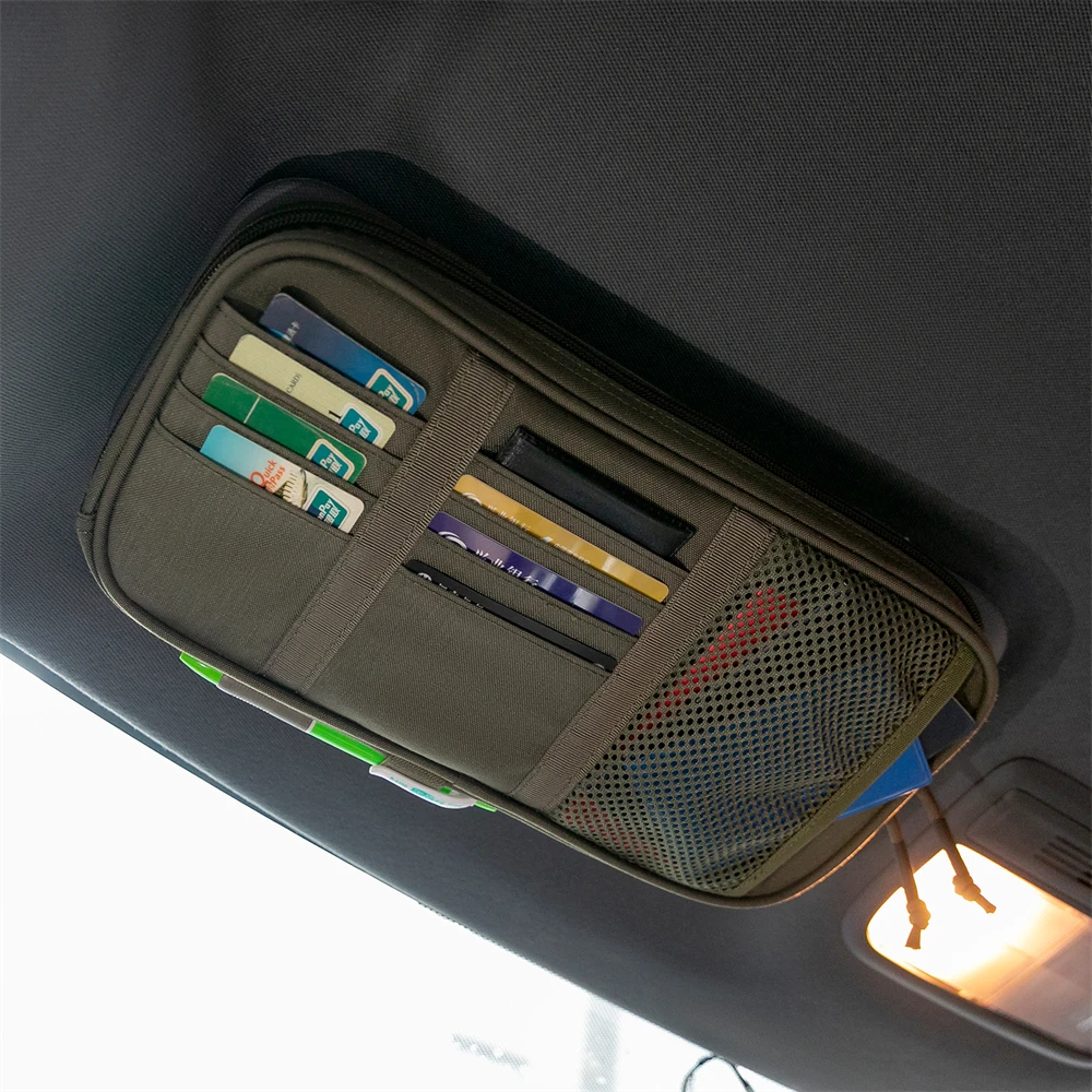 Bolsa táctica para parasol de coche, bolsa de almacenamiento multifuncional para parasol de coche, bolsas de herramientas EDC tácticas Molle, bolsa de accesorios para parasol - imagen 4