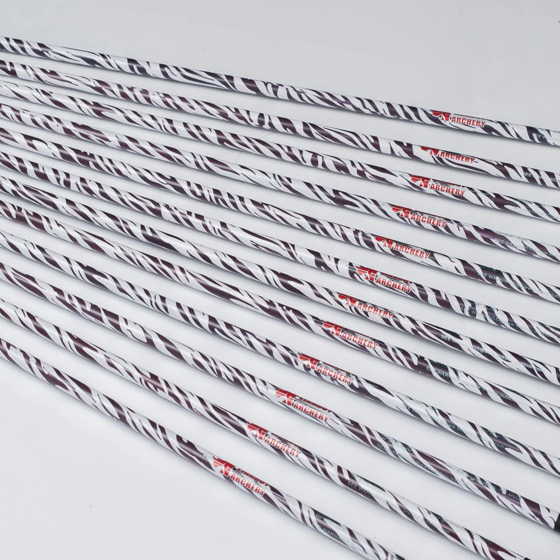 Spine-Flecha de carbono con patrón de cebra 400, arco compuesto de paletas de plástico de 32 "ID6.2 2", tiro con arco de caza, 12 piezas - imagen 4