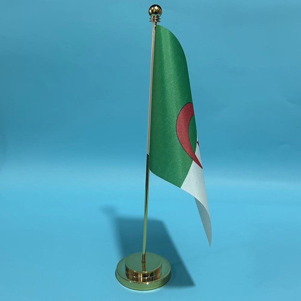 BANDERA DE SKY Bandera de escritorio de oficina Bandera de Argelia 14x21 cm Bandera de Argelia Bandera nacional Bandera de país Adornos de escritorio Banderas - imagen 3