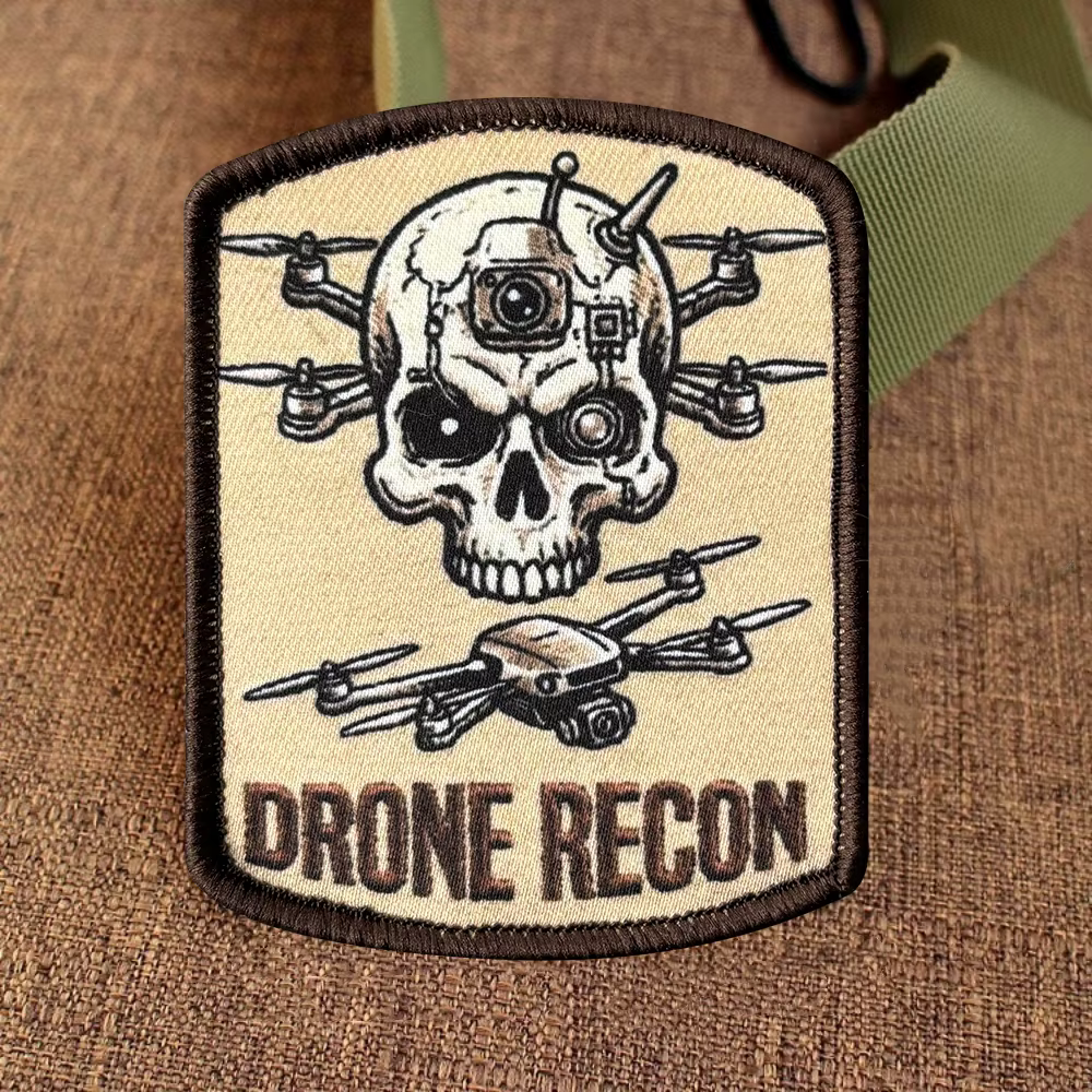 Parche táctico calavera dron con gancho y bucle para mochila chaqueta - imagen 3