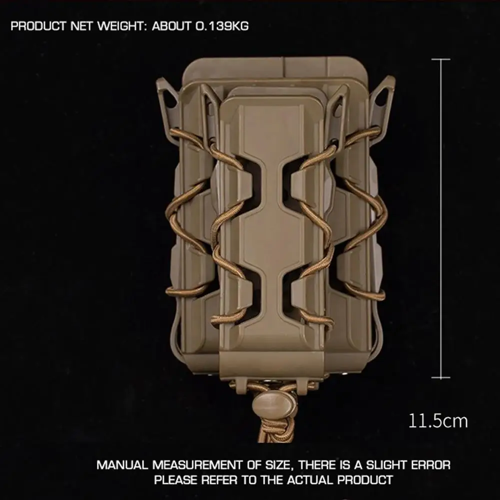 Bolsa táctica para revistas todo terreno MOLLE liberación rápida 9mm/5,56, combinación de caza, tiro, Airsoft Mag, bolsa con soporte, cinturón de camuflaje - imagen 2