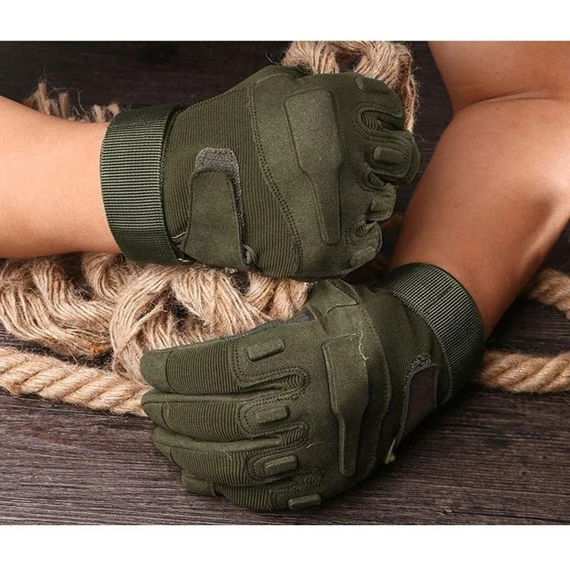 Guantes tácticos de dedo completo para deportes al aire libre, guantes antideslizantes para bicicleta, tiro de Paintball, Airsoft, ciclismo, medio guante para motocicleta - imagen 5