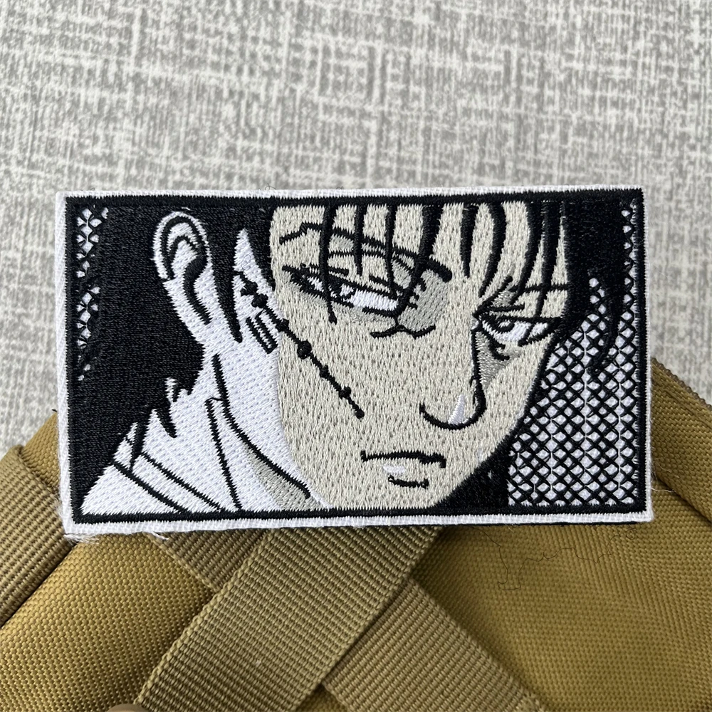 Insignia de moral de gato Samurái y Chica de Anime japonés, parches bordados, mochila táctica, brazalete militar de gancho y bucle - imagen 4