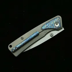 LEMIFSHE Navaja plegable EDC bolsillo Titanio y Acero M390