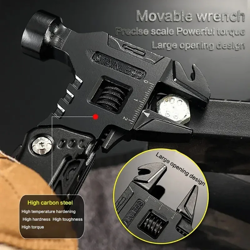 Alicates plegables universales 16 en 1, combinación de martillo y llave multifunción, herramientas manuales ajustables para supervivencia al aire libre y Camping - imagen 4