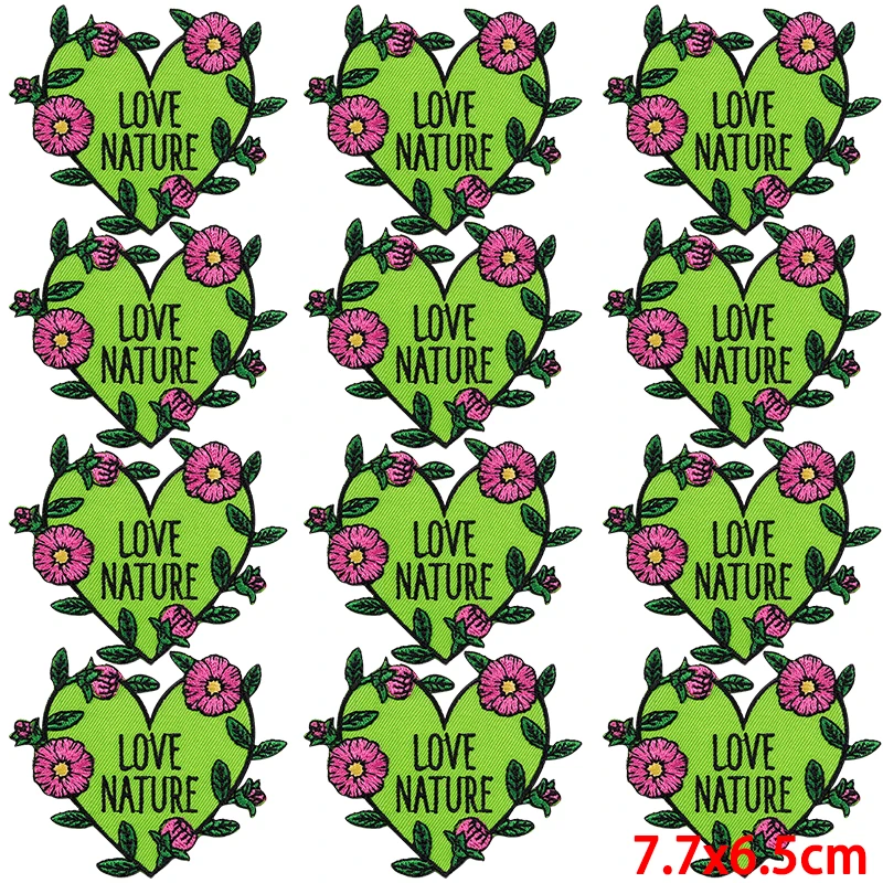 10 unids/lote de parches de mariposa y flores, parches para planchar para ropa, parches bordados de letras en ropa, parche de proverberación para ropa - imagen 4