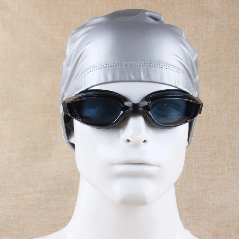 Gorro de baño unisex impermeable de PU: para hombres/mujeres adultos (talla grande), protección auditiva para deportes acuáticos, se adapta a cabello largo - imagen 5