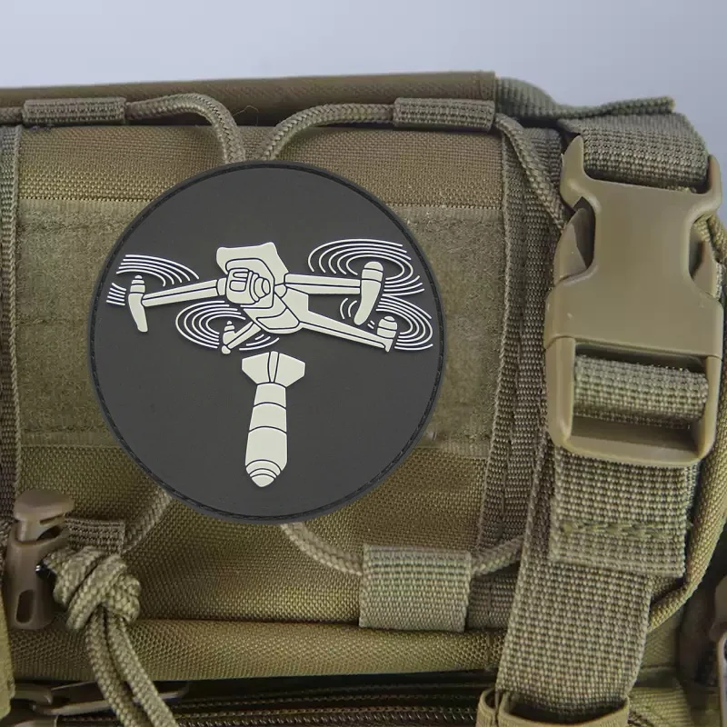 Parche de PVC táctico UAV para ropa, insignia de moral Chevron, parches militares con gancho y bucle, accesorios para mochila, pegatinas - imagen 2