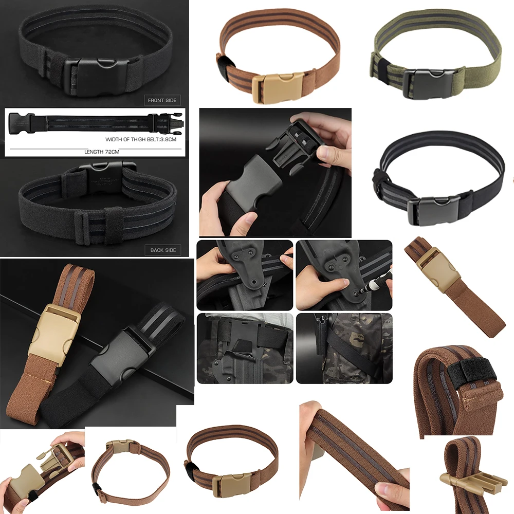 Cinturón de muslo antideslizante elástico táctico para caza, correa de banda para pierna caída, plataforma QLS, dibujo rápido para caza, novedad