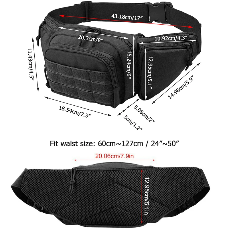 Riñonera de transporte oculta para hombres y mujeres, bolsa para pistola, riñonera táctica para pistola, almacenamiento para pistola, bolsa Molle EDC, cinturón ajustable - imagen 5