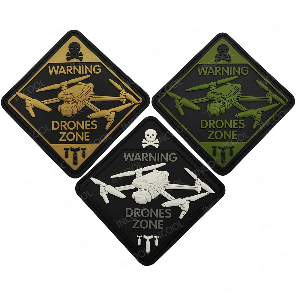 Parches bordados de piloto de Dron, brazalete decorativo de goma blanco que brilla en la oscuridad, corte láser, parche táctico reflectante IR para mochila - imagen 3