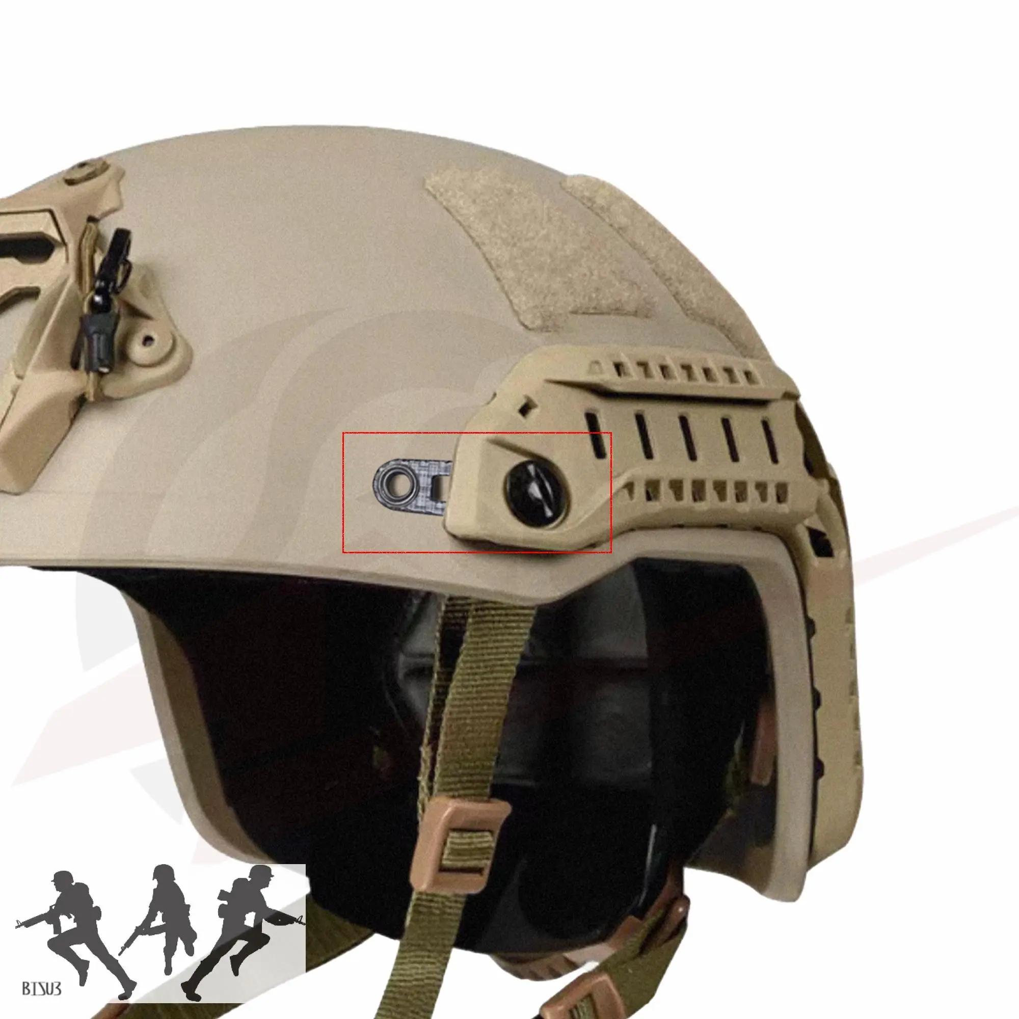 TEGRIS Casco táctico Airsoft NVG con clips de sujeción - imagen 2