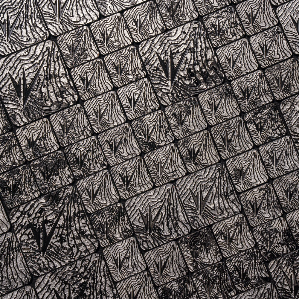 Parche de fibra de carbono forjado de contorno con incrustaciones cuadradas plateadas Matterhorn contorno táctico DIY apliques para ropa decoración de mochila - imagen 3