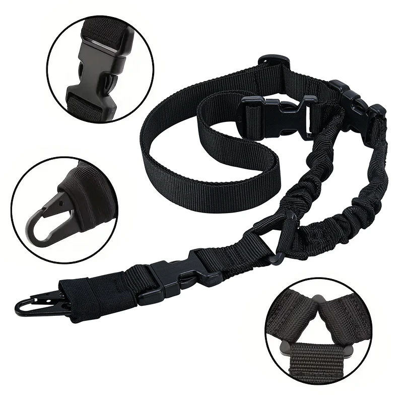 Cinturón para pistola de tiro, accesorios de caza, equipo táctico, eslinga para pistola de un solo punto, correa para el hombro, cinturón de cuerda para Rifle con hebilla de Metal - imagen 5