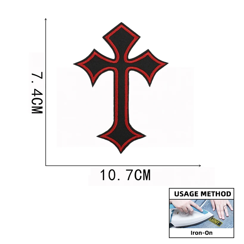 Parches cruzados bordados Vintage, apliques cruzados para planchar para reparar ropa, chaquetas, mochilas, accesorios de bricolaje - imagen 4