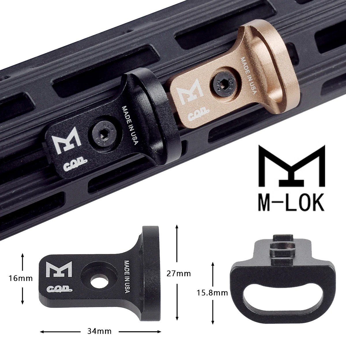 Hebilla táctica RSA GBB QD, eslinga giratoria, adaptador de montaje de alcance Mlok, riel Pictinny, accesorios para Rifle Airsoft de caza - imagen 5