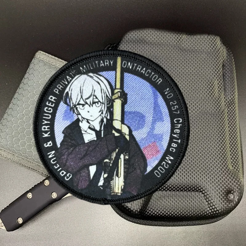 Parche con estampado de Anime, insignia de moral táctica, gancho, parches militares, mochila, brazalete, pegatina para ropa