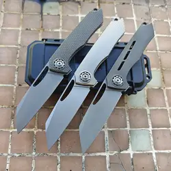 JUFULE cuchillo plegable EDC de titanio con rodamiento cerámico