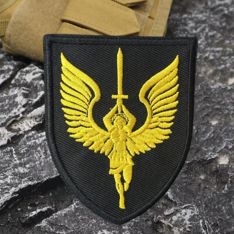 Parche bordado del Arcángel Michael, chaleco táctico, insignia de moral con gancho y bucle, pegatina decorativa para mochila, parches para brazalete para ropa - imagen 5