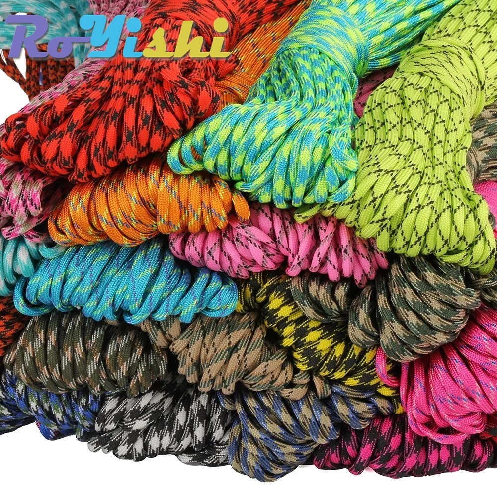 Cordón de paracaídas Paracord de 100 pies, 550, Mil Spec tipo III, núcleo de 7 hebras para escalada, Camping, hebillas, pulsera 1-40, 1 ud. - imagen 5