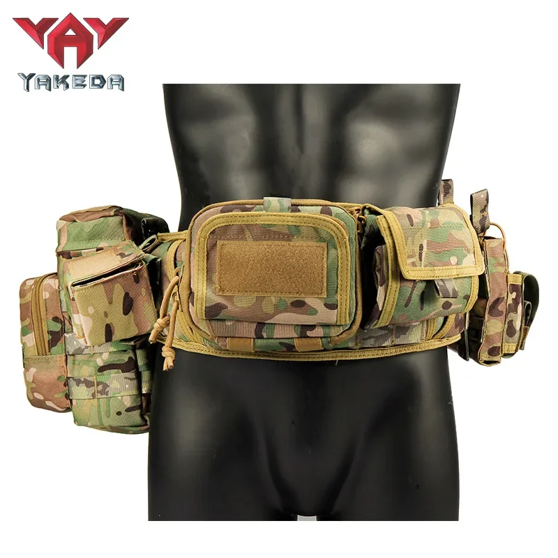 YAKEDA cinturón táctico resistente camuflaje multifuncional accesorio de seguridad de cintura de cinco piezas con riñonera táctica - imagen 2