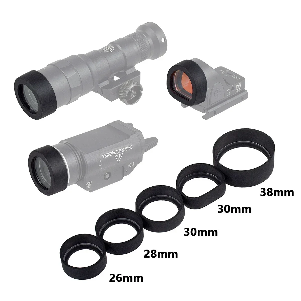 Protector de lente personalizado AD, armas tácticas, Protector de luces LED SF M300 M600 X300 X300V T01 T02, mira de punto rojo, 26MM, 28MM, 30MM - imagen 3