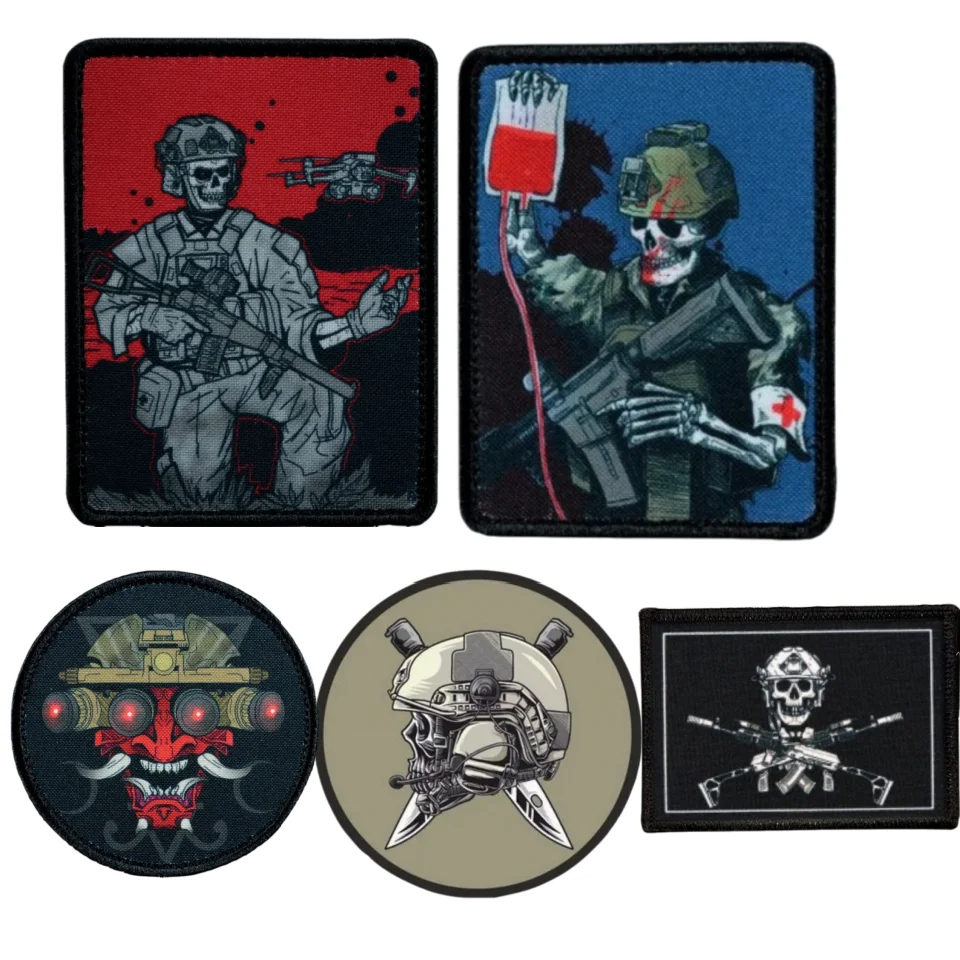 Parche táctico ruso "Servicio Médico", esqueleto, soldado, moral, militar, " sosialдиц répones, seoж [[ rek", insignia de moral, pegatinas para mochila