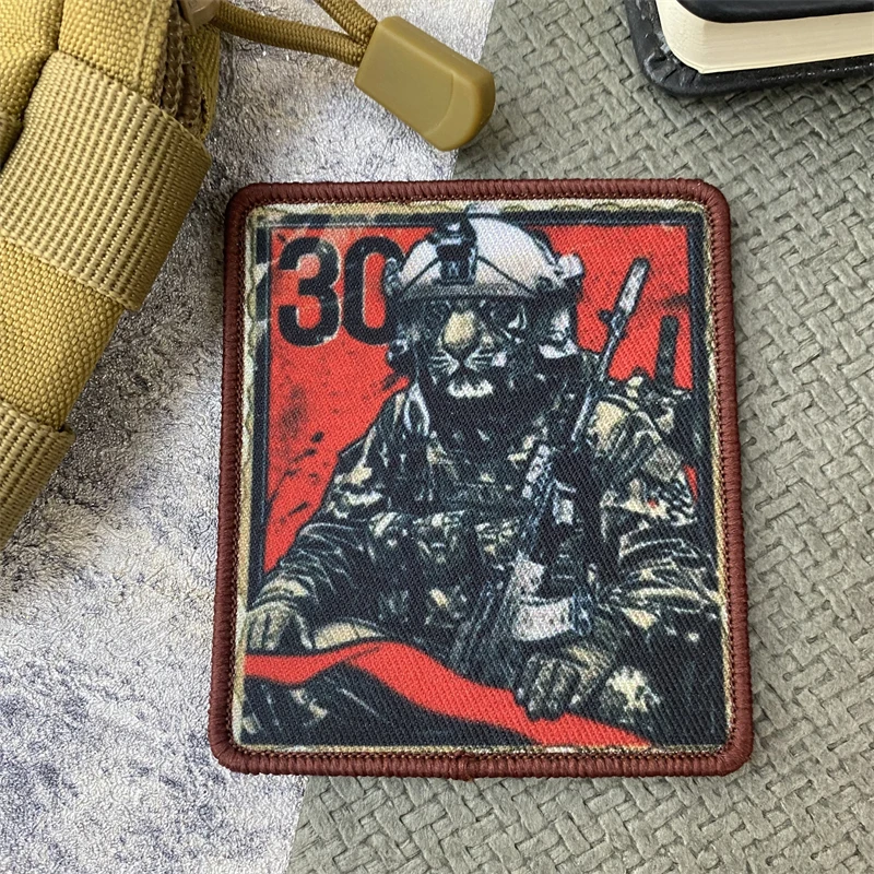 Parche de impresión de tácticas de tigre, equipo militar de soldado Animal, brazalete con gancho y bucle, mochila para exteriores, accesorios para sombreros, pegatinas - imagen 4