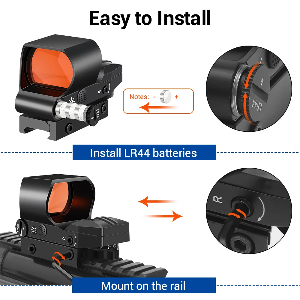 Mini mira de punto rojo, mira telescópica de 1x28x40mm, pistola óptica de caza, mira colimadora Reflex compacta para riel de 11/20mm - imagen 4