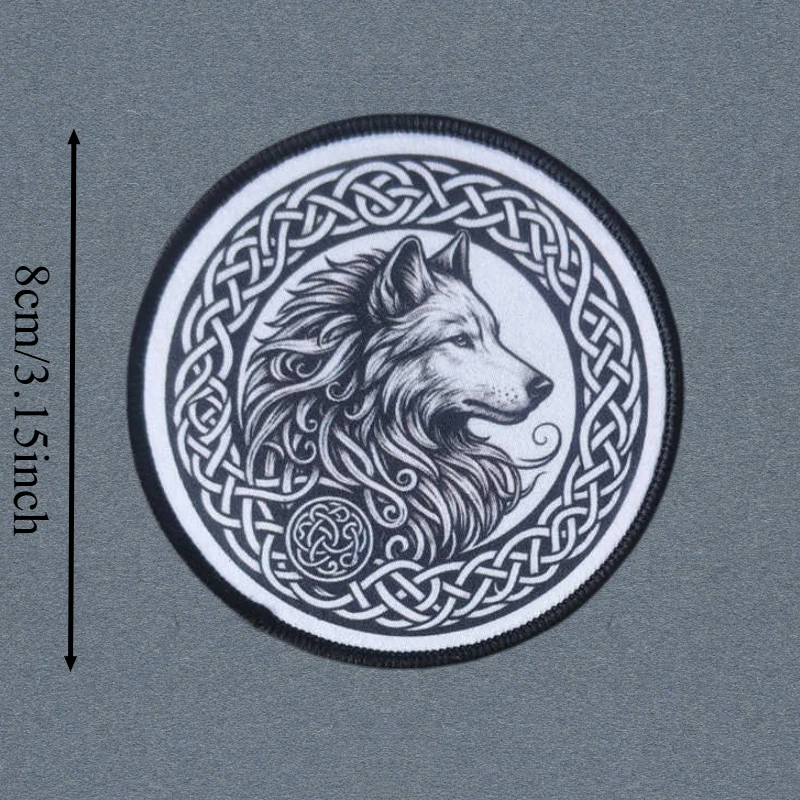 Parche con estampado de lobo militar, chaleco táctico, insignia de moral con gancho y bucle, pegatinas decorativas para mochila, parches para brazalete para ropa - imagen 3