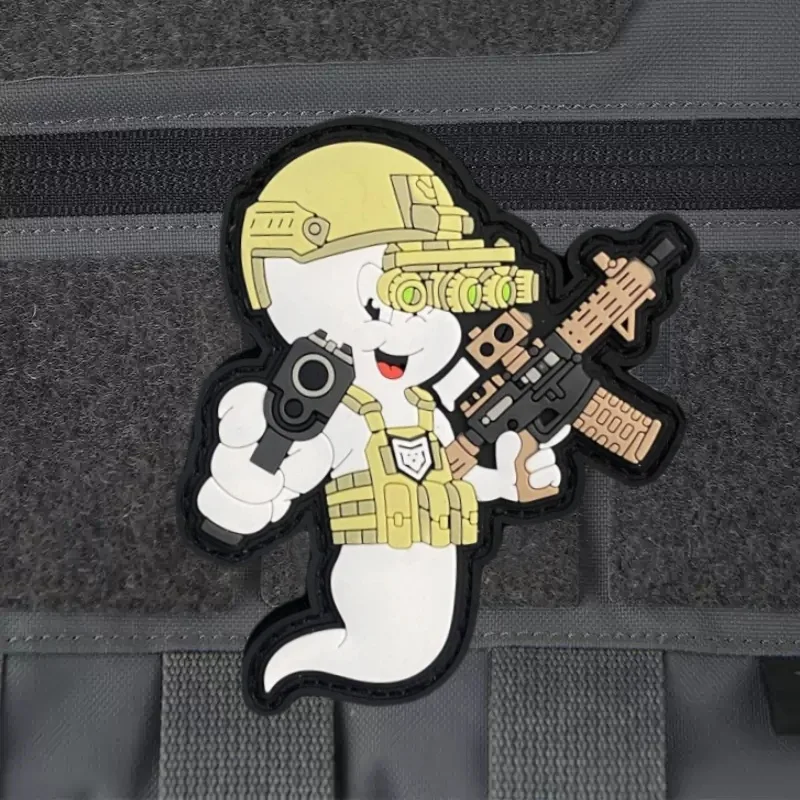 Casper con NODS insignias de moral de PVC parche en ropa gancho bucle parches militares tácticos mochila brazalete pegatinas - imagen 5