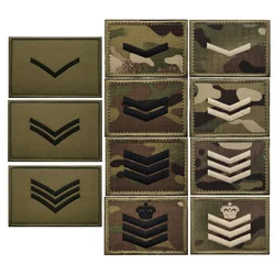 Insignias de rango militar bordadas con fondo de camuflaje táctico