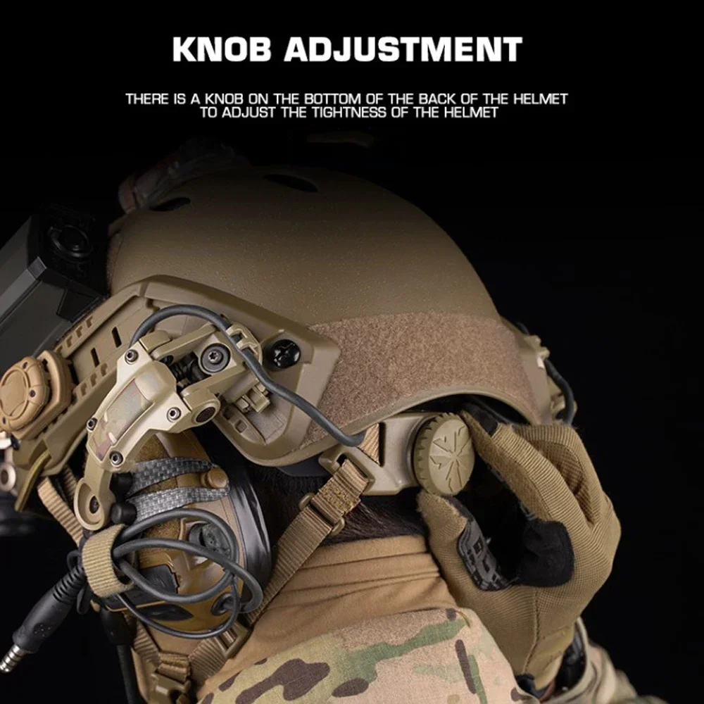 Casco táctico rápido, versión arenada, ajustable, protección de tiro Airsoft, salto al aire libre, deporte, equipo de ciclismo - imagen 5