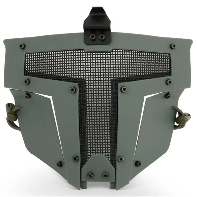 Máscara táctica de media cara, malla de acero bajo en carbono, protección Airsoft, caza CS, juego de guerra, deportes al aire libre, accesorios de Paintball - imagen 4