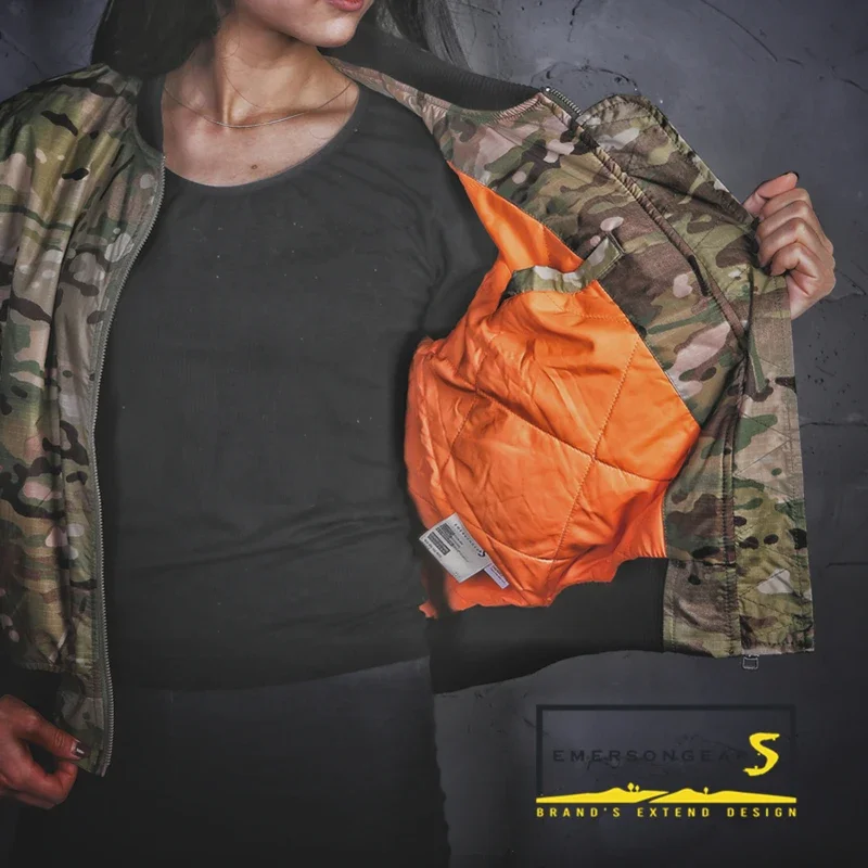 EmersongearS, chaqueta Thermolite estilo MA1 para mujer, abrigo táctico cálido de camuflaje para invierno, abrigo SoftShell, trajes para ir al trabajo, senderismo diario - imagen 4