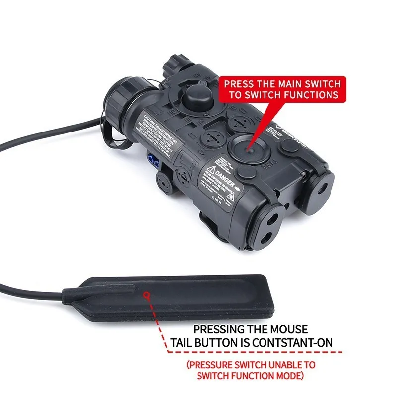 NGAL WADSN-Indicador de punto rojo, azul y verde, estroboscópico, linterna LED blanca para caza, Airsoft táctico, láser Ngal, NO IR Sight Fit 20MMRail - imagen 3