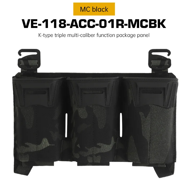 Bolsa táctica Triple Mag multicalibre M4 5,56, 7,62x39, 9mm, mordazas Glock extendidas, tarjeta frontal, bolsa MOLLE para caza y agilidad - imagen 2