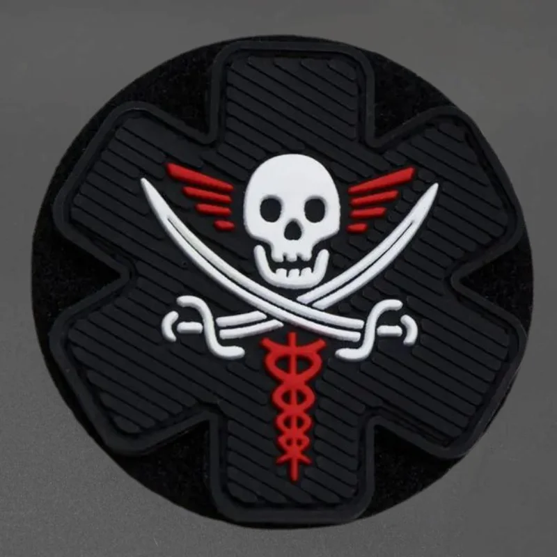 Parche de PVC de calavera de doble hoja, parches militares de gancho y bucle para ropa, sombreros, insignia de moral táctica, pegatinas decorativas para mochila - imagen 2