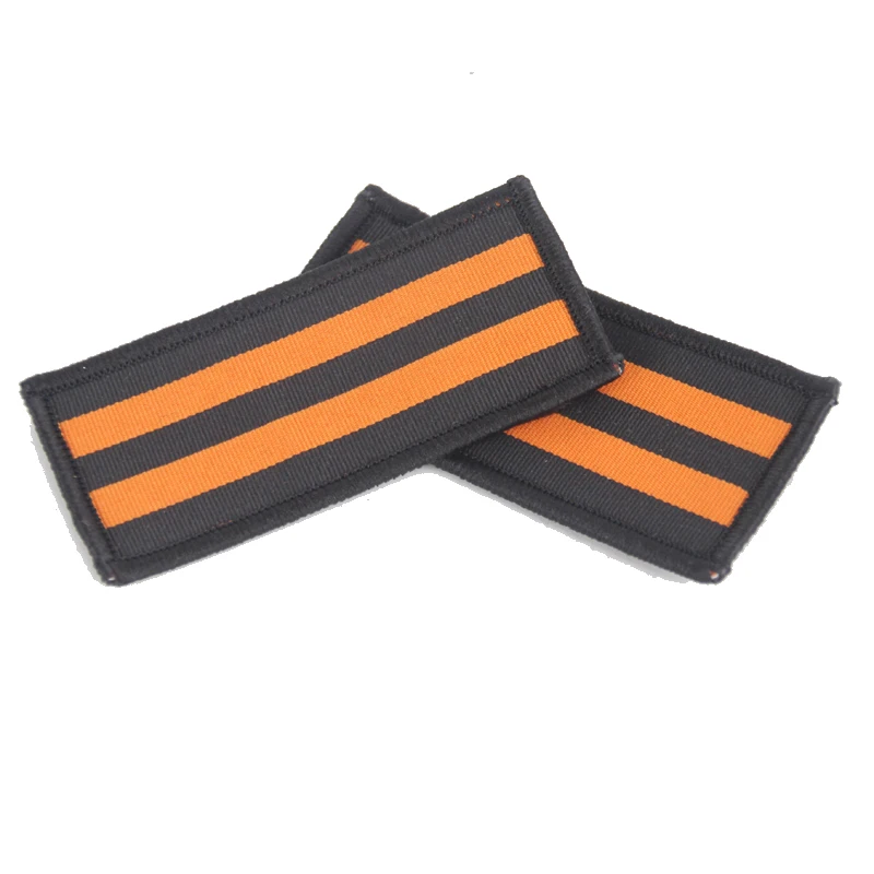 Parches bordados de Rusia, parche bordado de Corea del ejército ruso, insignia de moral de fan, raya naranja y negra, insignia de George - imagen 2