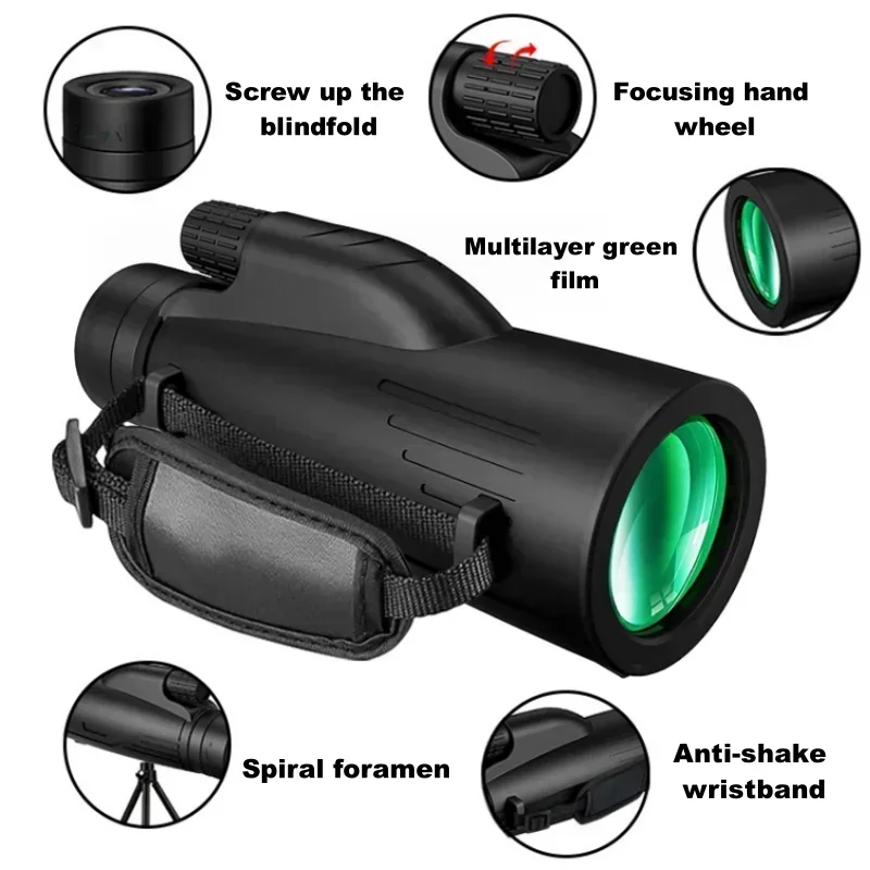 Monocular telescopio portátil HD antivibración con correa de muñeca - imagen 4