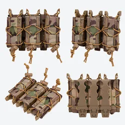 Soporte para revista de pistola de 9mm, bolsa MAG táctica Triple, retención de revista de liberación rápida, Clip MOLLE, accesorios de caza al aire libre