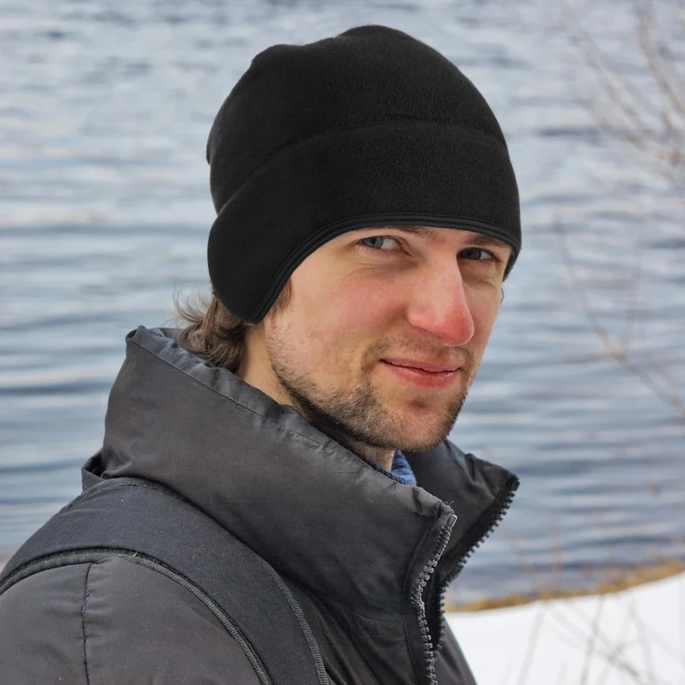 Gorro de lana de invierno para hombre y mujer, para ciclismo, tenis, Fitness, correr, gimnasio, cubierta cálida para las orejas, esquí, Snowboard, a prueba de viento - imagen 4