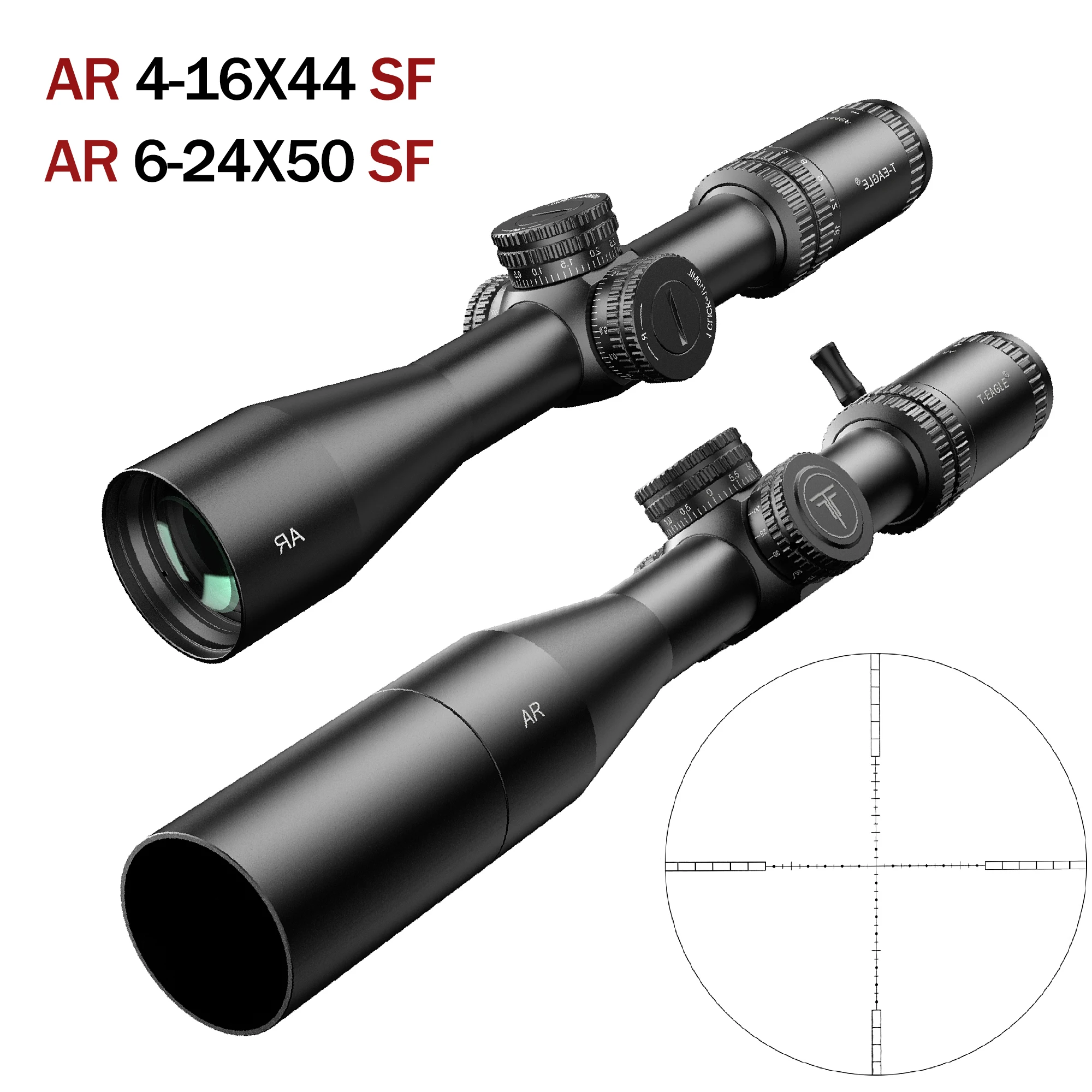 T-Eagle AR 6-24x50SF AR 4-16x44SF mira telescópica óptica táctica para Rifle de aire colimador de mira telescópica ajustable para Rifle de caza - imagen 2