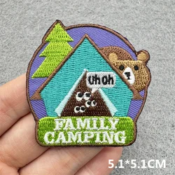 Parche bordado outdoor para mochila - camping y senderismo, planchar