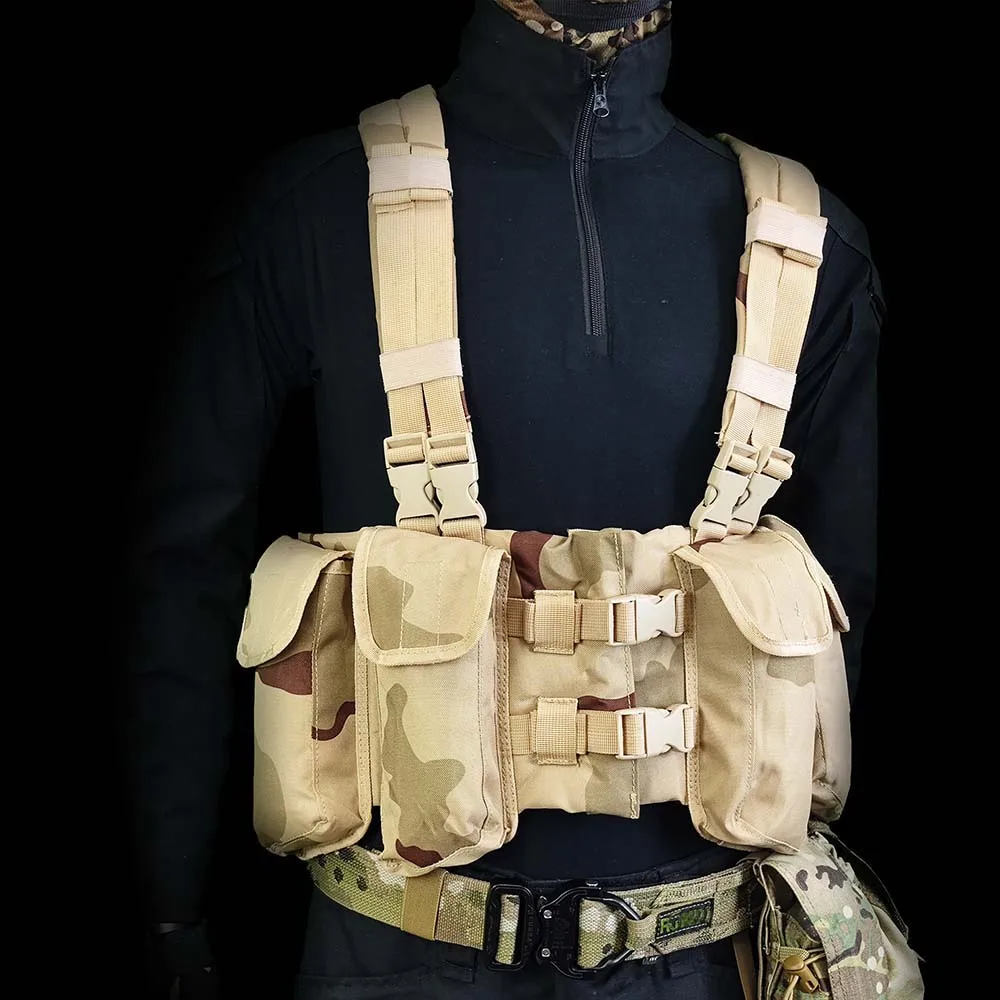 Equipo táctico de caza para el pecho, chaleco colgante para el pecho, tela de poliéster de alta resistencia de camuflaje 1000D Sansha - imagen 5