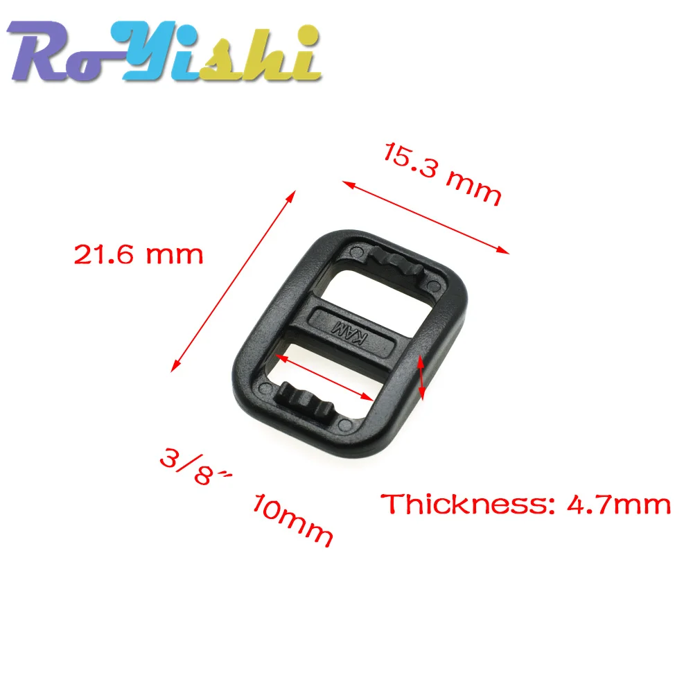 Deslizador de plástico triple Glide, hebillas ajustables, correas de mochila de estilo más ancho, color negro, 100 unids/lote por paquete - imagen 3