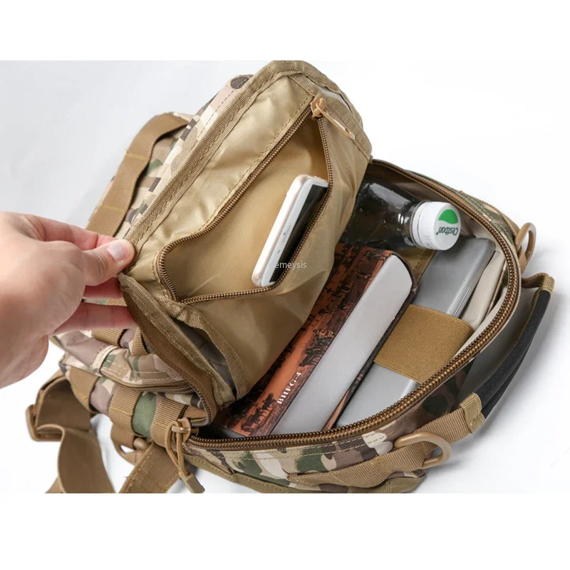 Bolso táctico para el pecho, bolsas de mensajero de un solo hombro, mochila de viaje de camuflaje para exteriores, hombres y mujeres - imagen 5