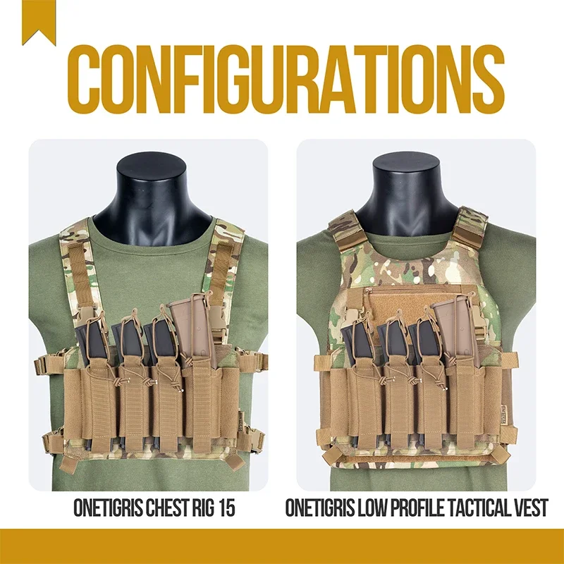 ONETIGRIS-bolsas para revistas tácticas MOLLE Quad, bolsa con Clip, chaleco, bolsa para revistas MP5, accesorios para juegos de Paintball - imagen 5