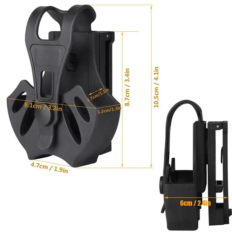 Funda para esposas para la mayoría de los puños con cadena o bisagras, incluye puños ASP, funda para puños de policía, clip para cinturón Compatible con Molle giratorio de 360 grados - imagen 5