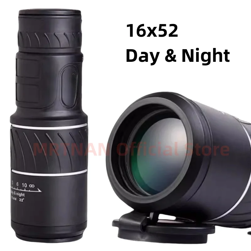 Telescopio Monocular portátil de película verde de alta definición para exteriores, 16x52, alcance HD, telescopio de fotografía de concierto de senderismo de baja luz - imagen 2